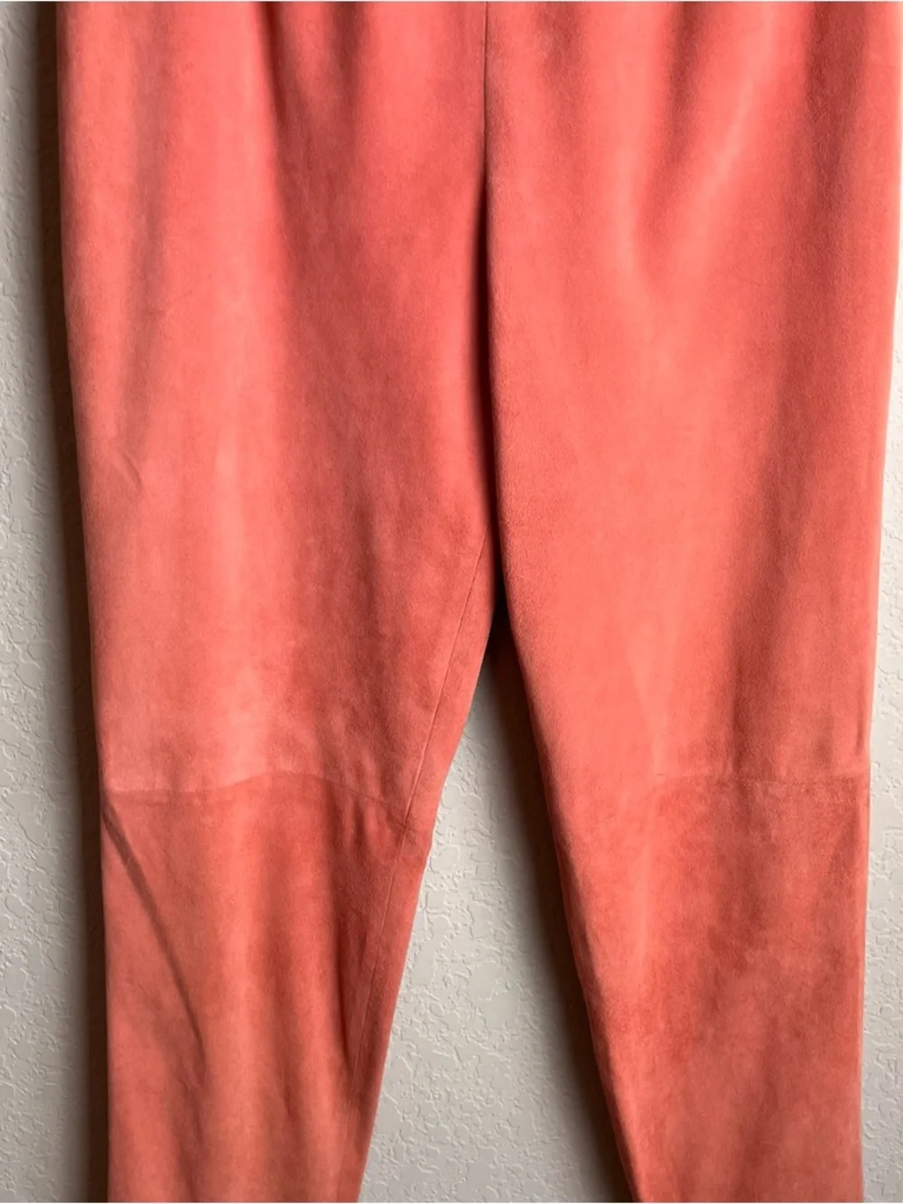 Chanel Vintage 1999 Salmon Pink Suede Goat Skin Pants FR 40 Rare